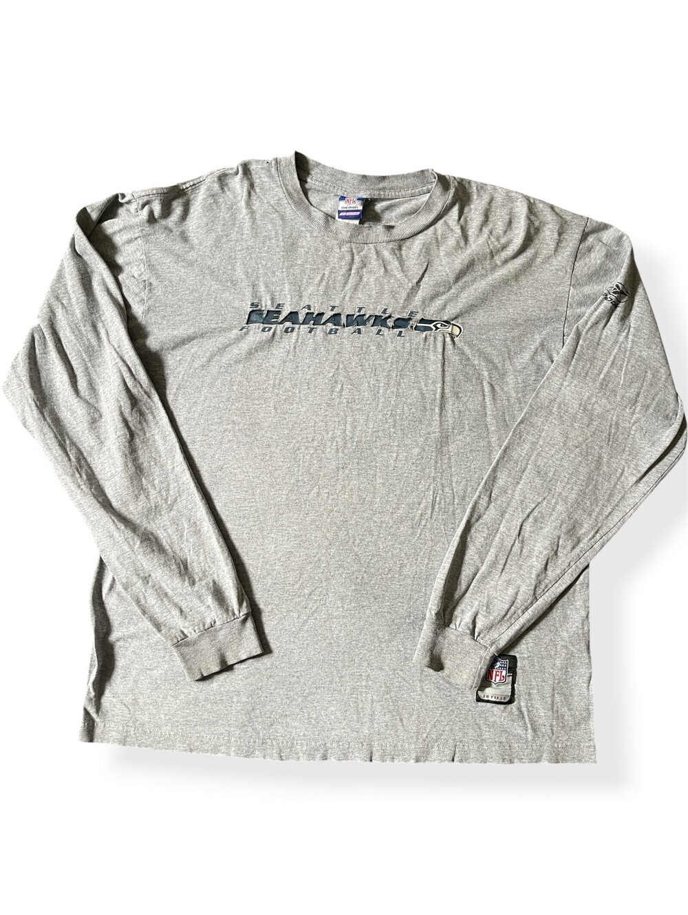 Vintage Y2K Reebok NFL Seattle Seahawks Longsleeve T-Shirt Gray Mens Size Large